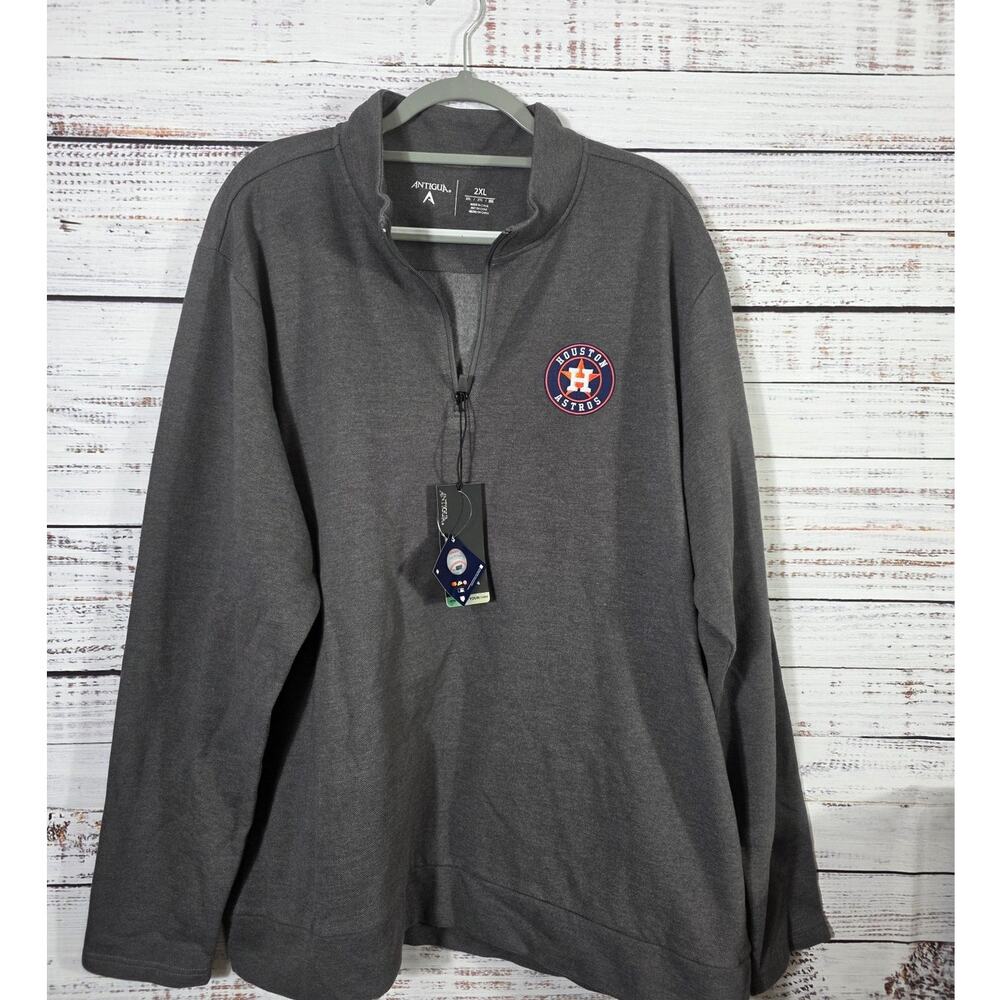 MLB Houston Astros Antigua heather charcoal quarter-zip pullover 2xl